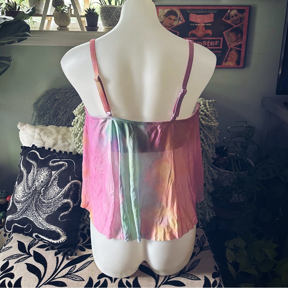 [ 2 FOR $20 ] MULTICOLORED BIKIN TOP WITH MESH COVERING - Picture 3 of 6